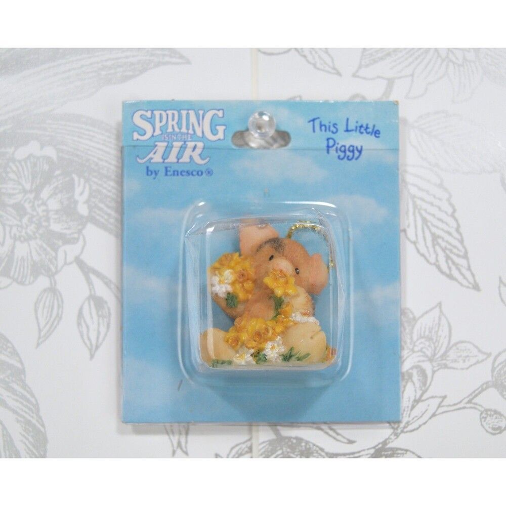 This Little Piggy Christmas Ornament Spring Is In The Air Vintage Enesco New